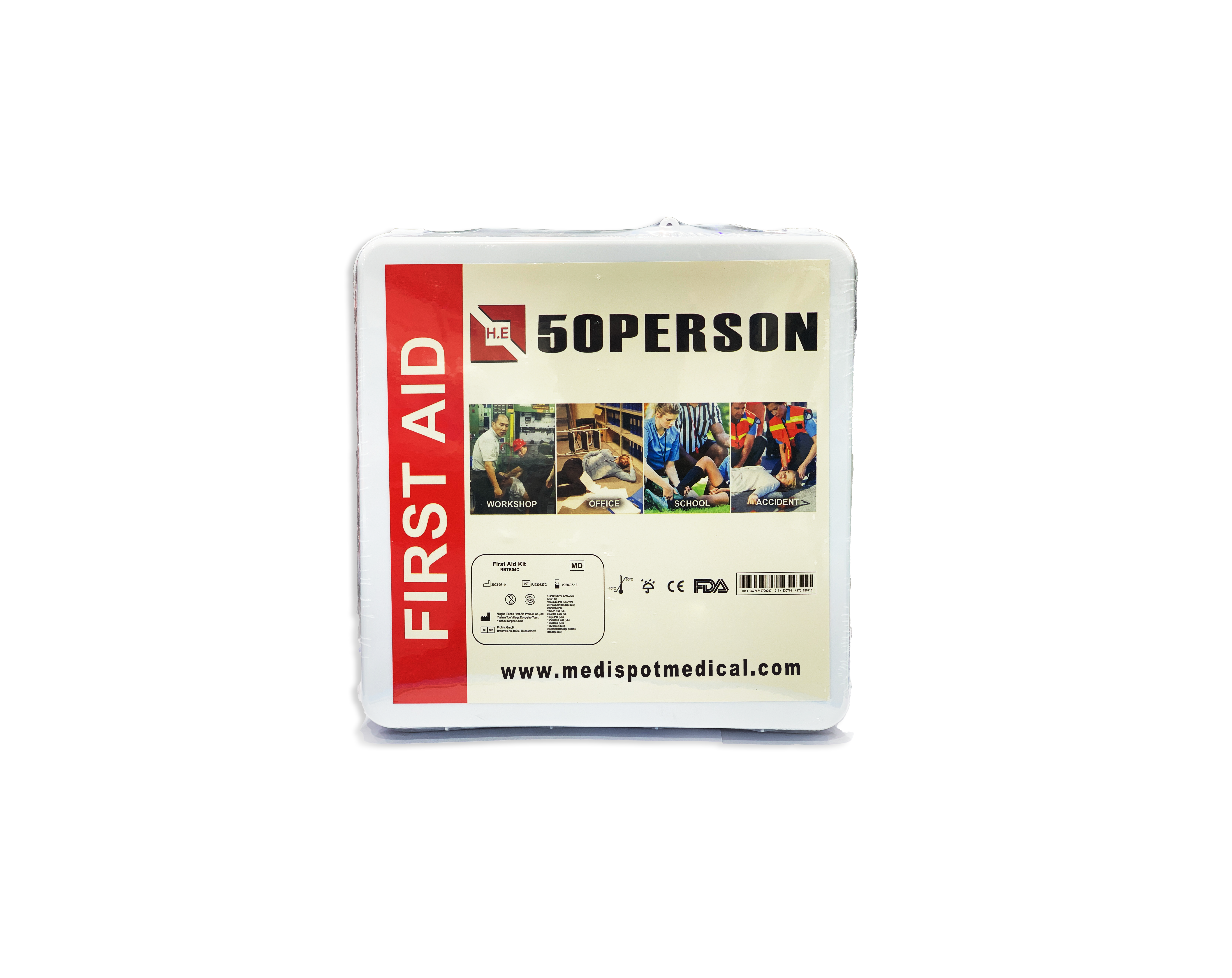 First aid box for 50 persons صندوق إسعافات أولية يتسع ل 50 شخصاFirst aid box for 50 persons