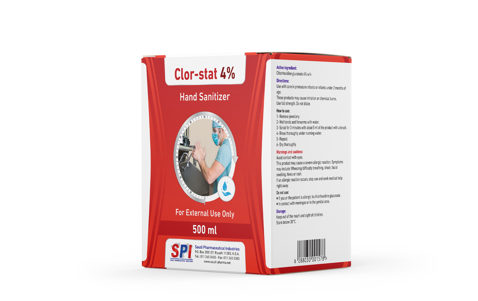 SPI Clor Stat 4% Solution 500ml Bag