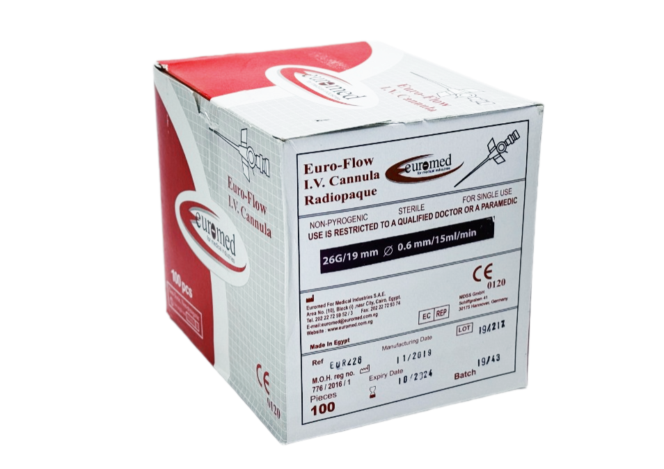 Iv Cannula Euromed 26G/19mm 0.6mm/15ml