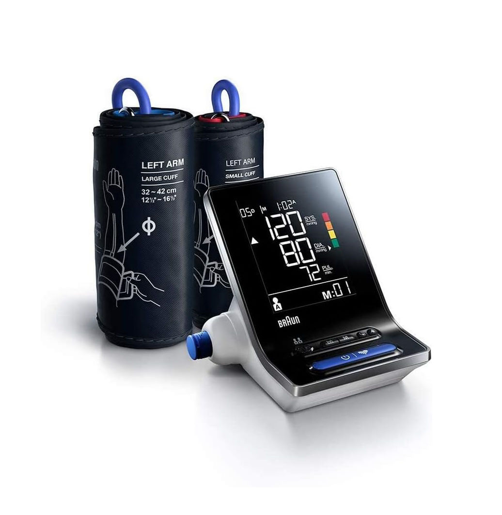 Braun ExactFit 3 Upper Arm Blood Pressure Monitor (Clinically Accurate, for Home Use, with 2 Cuff Sizes, Colour-coded display, Easy Reading), BUA6150