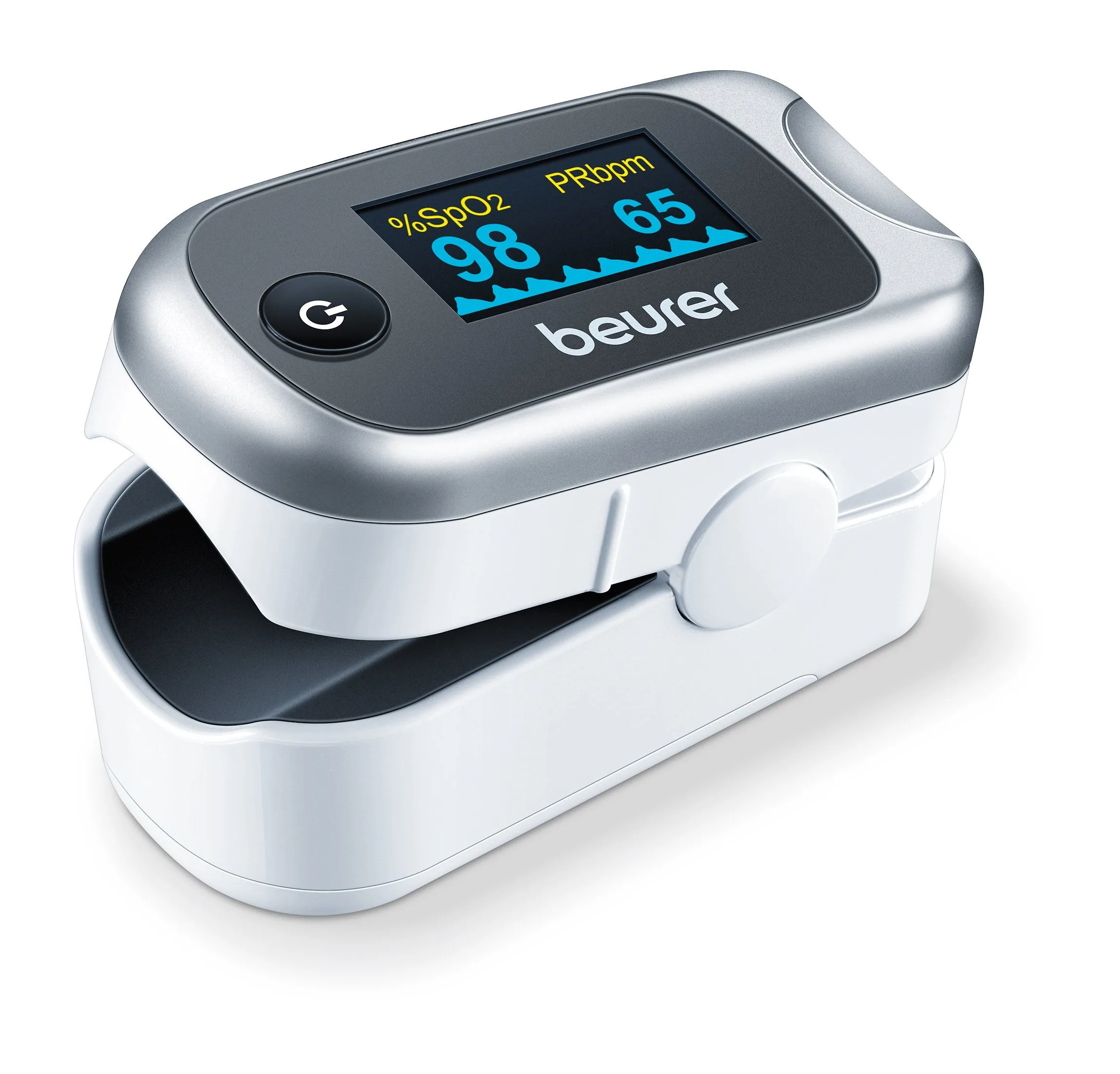 Beurer Pulse Oximeter Po 40 Practical self-monitoring of oxygen saturation جهاز قياس التأكسج النبضي Beurer PO40