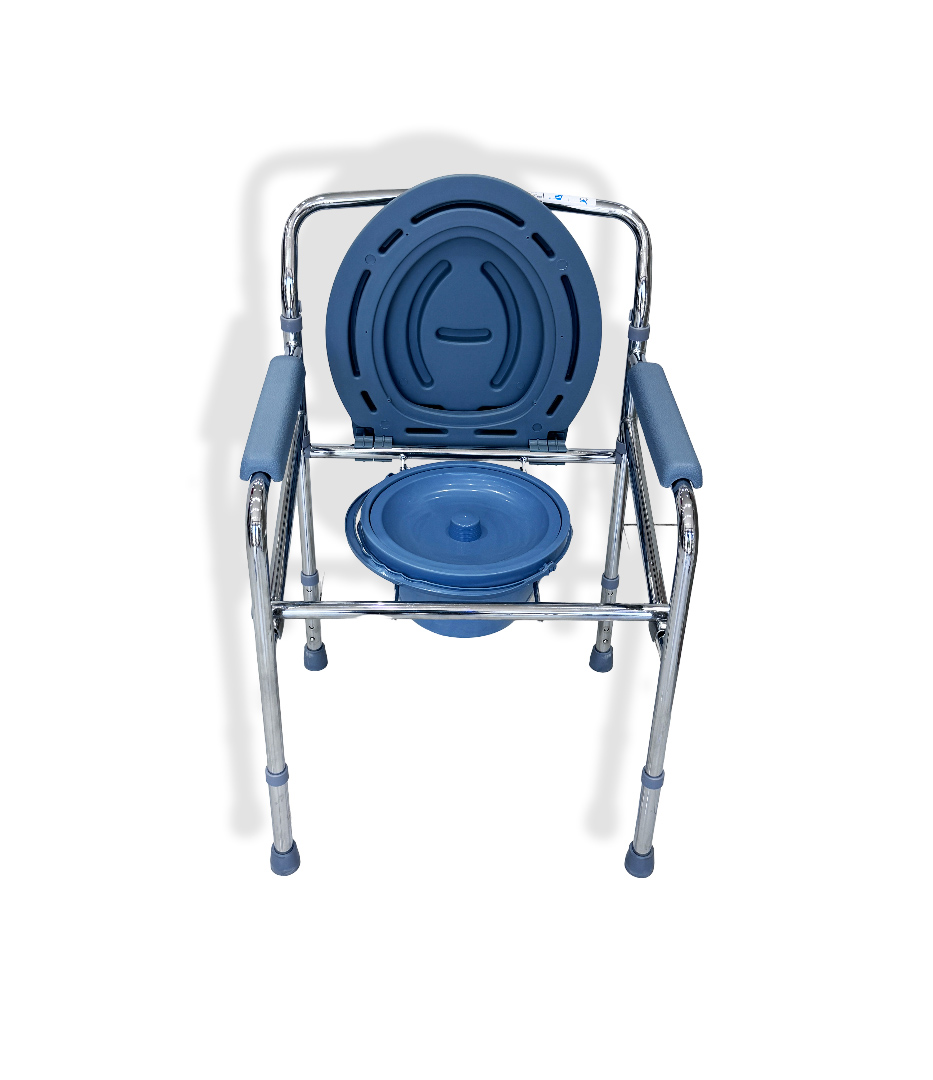 Aluminum Folding Adjustable Commode Chair كرسى حمام بدون كفرات ستانلس موديل 894
