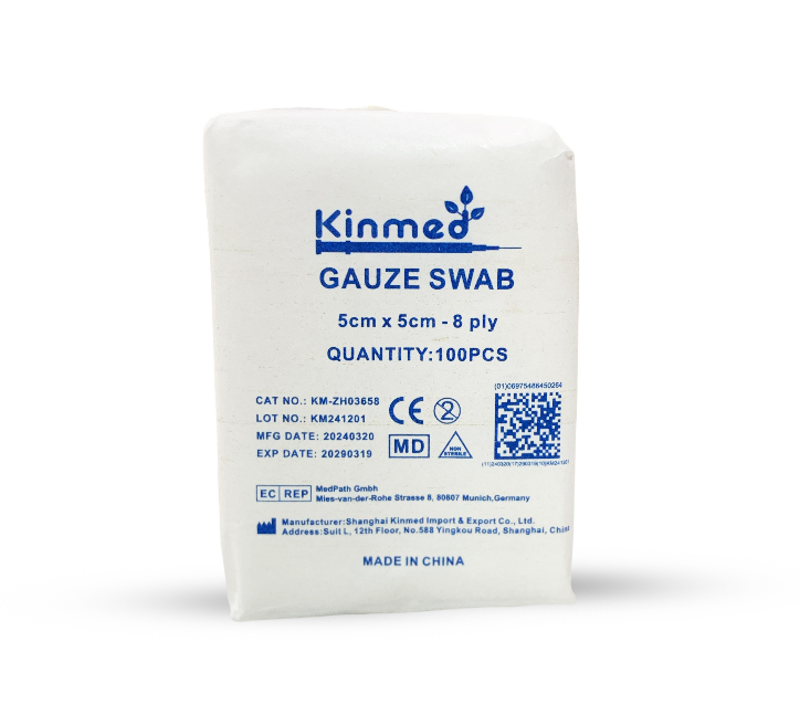 Kinmed Non Sterile Gauze Swab 2×2 5cm X5cm 8 Ply pkt/100