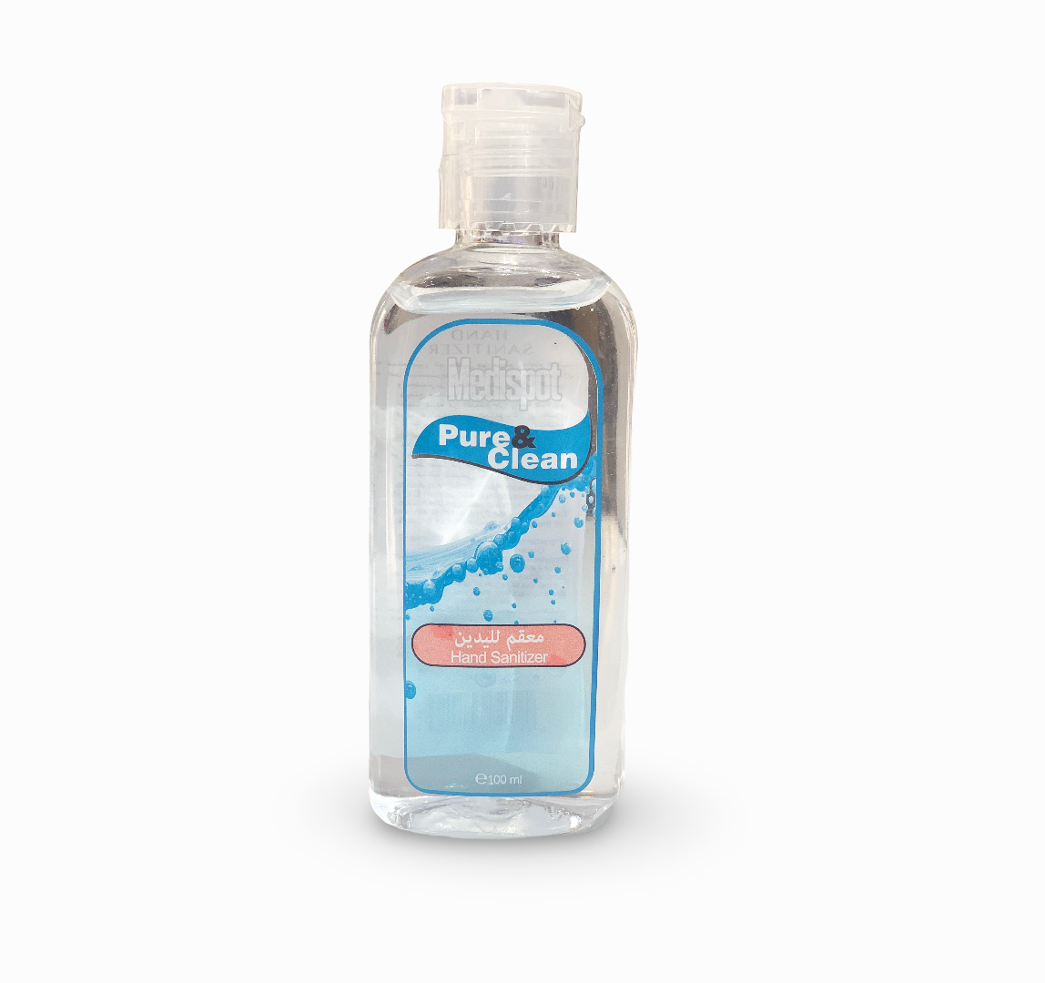 Pure & clean instant hand Sanitizer gel 100ML,معقم جل يدين بيوركلين 100 مل 70٪ كحول ايثانول