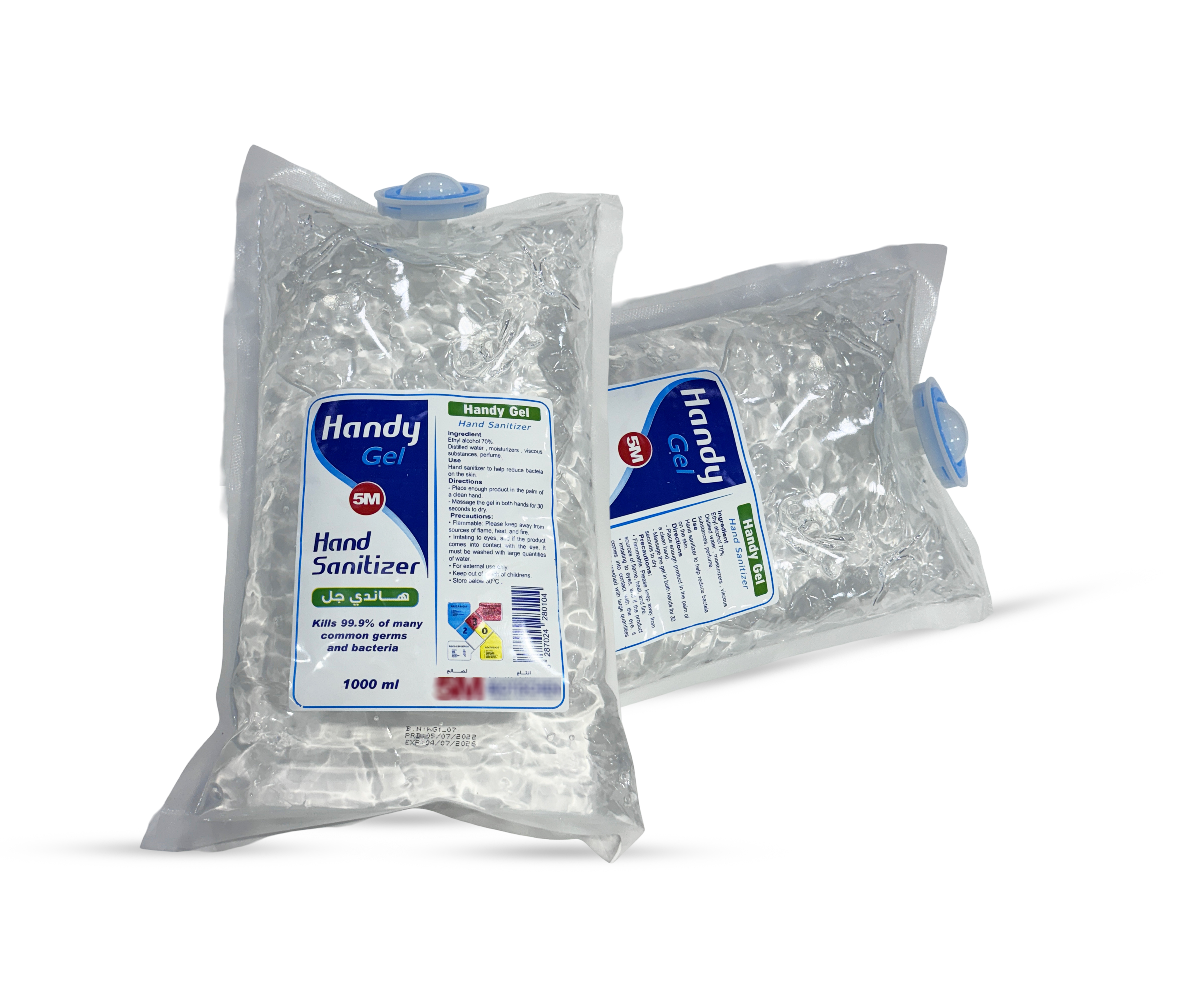 5M Handy hand sanitizer Dispenser gel bag 1000ml, كيس اعادة التعبئة لجهاز التعقيم هاندى جل معقم لليد 1000 مل,كيس مكينة تعقيم لليدين جل