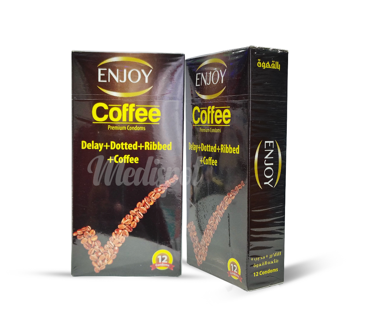 ENJOY Coffee Premium Condoms Delay + Dotted + Ribbed + Coffee