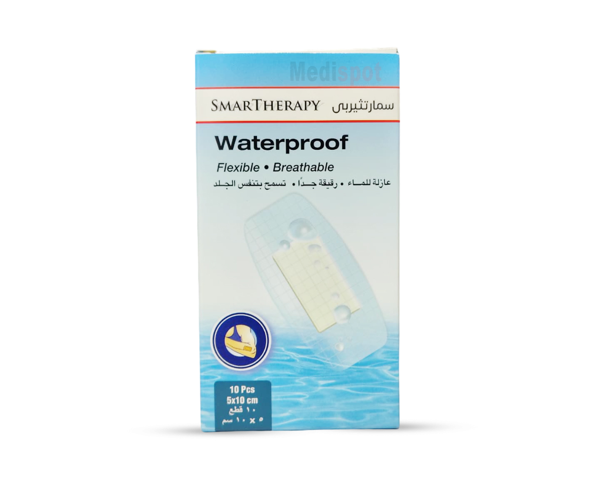 SmarTherapy Waterproof Bandages    ضمادات  لاصقة مضادة للماء,سمارت ثيرابي بلاستر ضمادات لاصقة مضادة للماء  10حبات 5*10سم