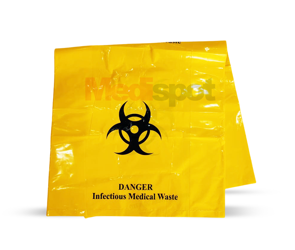 Heavy Duty Hospital Yellow Biohazard Medical Infectious Waste Bag 50 Litres,نفايات طبي اصفر 50 جالون 20 كيلو,أكياس نفايات طبية اصفر