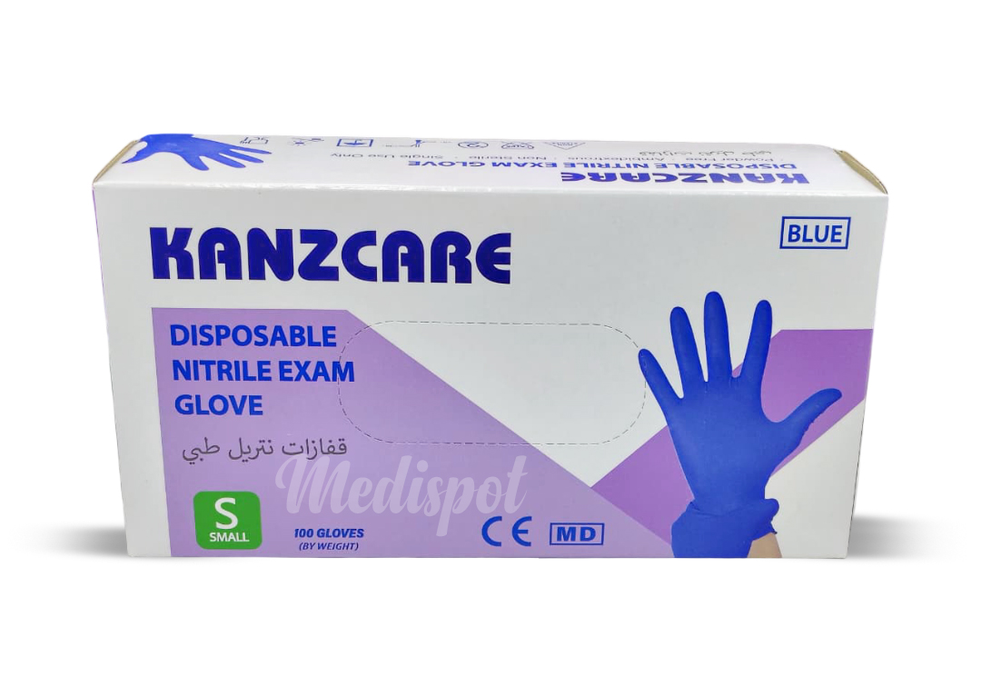 KANZCARE Disposable Nitrile Exam Gloves,قفازات كانزكير الطبية المصنوعة من النتريل توفر حماية قوية وخالية من اللاتكس، وتتميز بمقاس محكم يجعلها مثالية للاستخدام في المجالات الطبية والمخبرية والاستخدامات العام