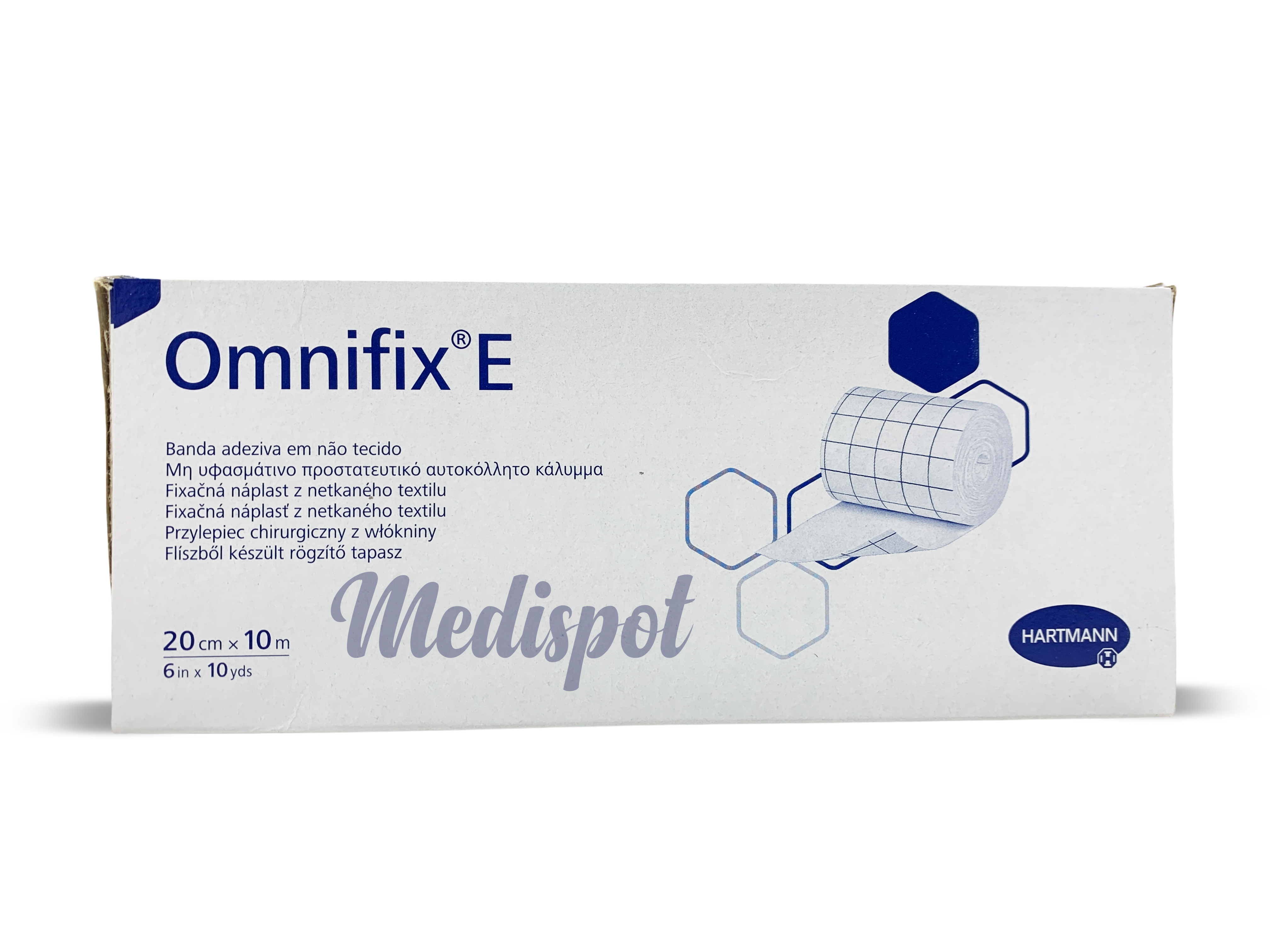 Omnifix® E  Nonwoven Adhesive Retention Tape (Hartmann) Size 20 cm × 10 m (6 in × 10 yds),أومنيفكس® E – شريط تثبيت لاصق من القماش غير المنسوج (هارت مان)