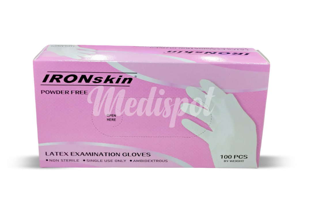 IRONskin Powder-Free Latex Examination Gloves,قفازات الفحص من اللاتكس الخالية من البودرة من IRONskin