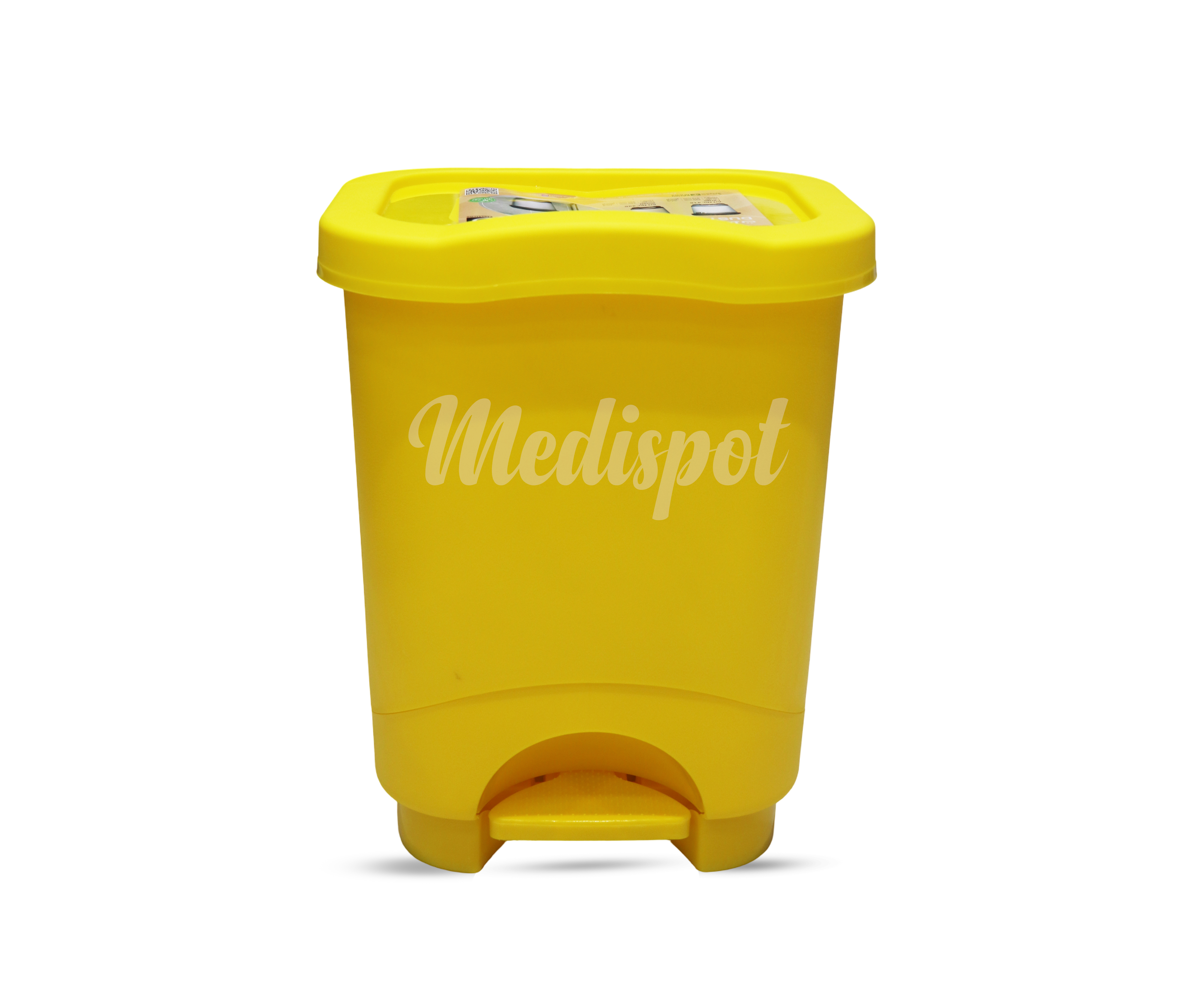 Disposable Sharp Medical Waste with Pedal (12 Liters),Bio Medical Plastic Pedal Dustbin, Plastic Pedal Dustbin 12 Liter Plastic Dustbin Yellow,سلة مهملات بدواسة بلاستيكية طبية حيوية من ميديجارد، سلة مهملات بدواسة بلاستيكية (12 لتر),Hospital Dustbin,حاوية النفايات الطبية الحادة ذات الدواسة بسعة 12 لتر,yellow container waste