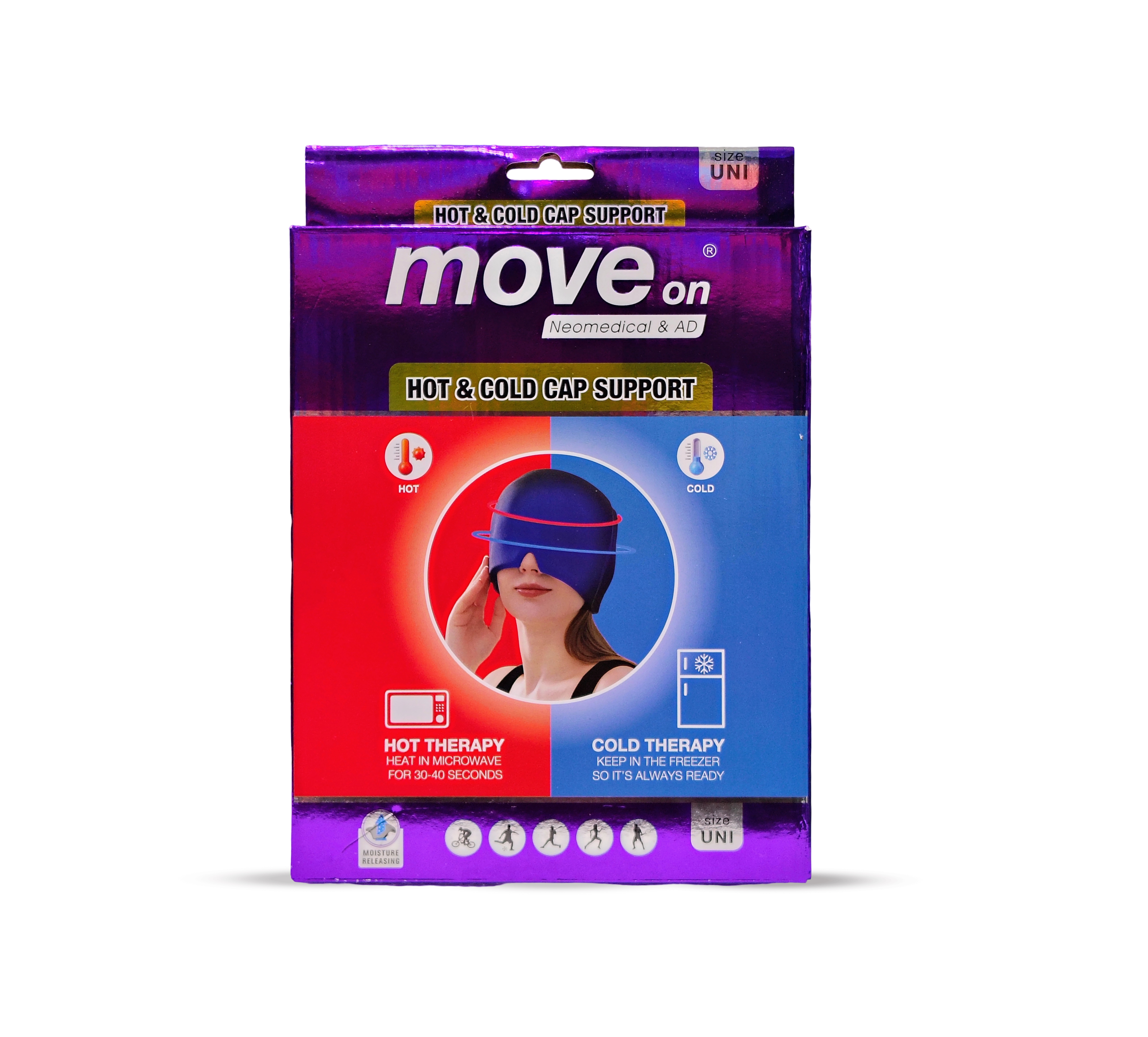 Move On Hot & Cold Cap Support (Hot & Cold Therapy Cap), داعم الرأس للعلاج الحار والبارد,