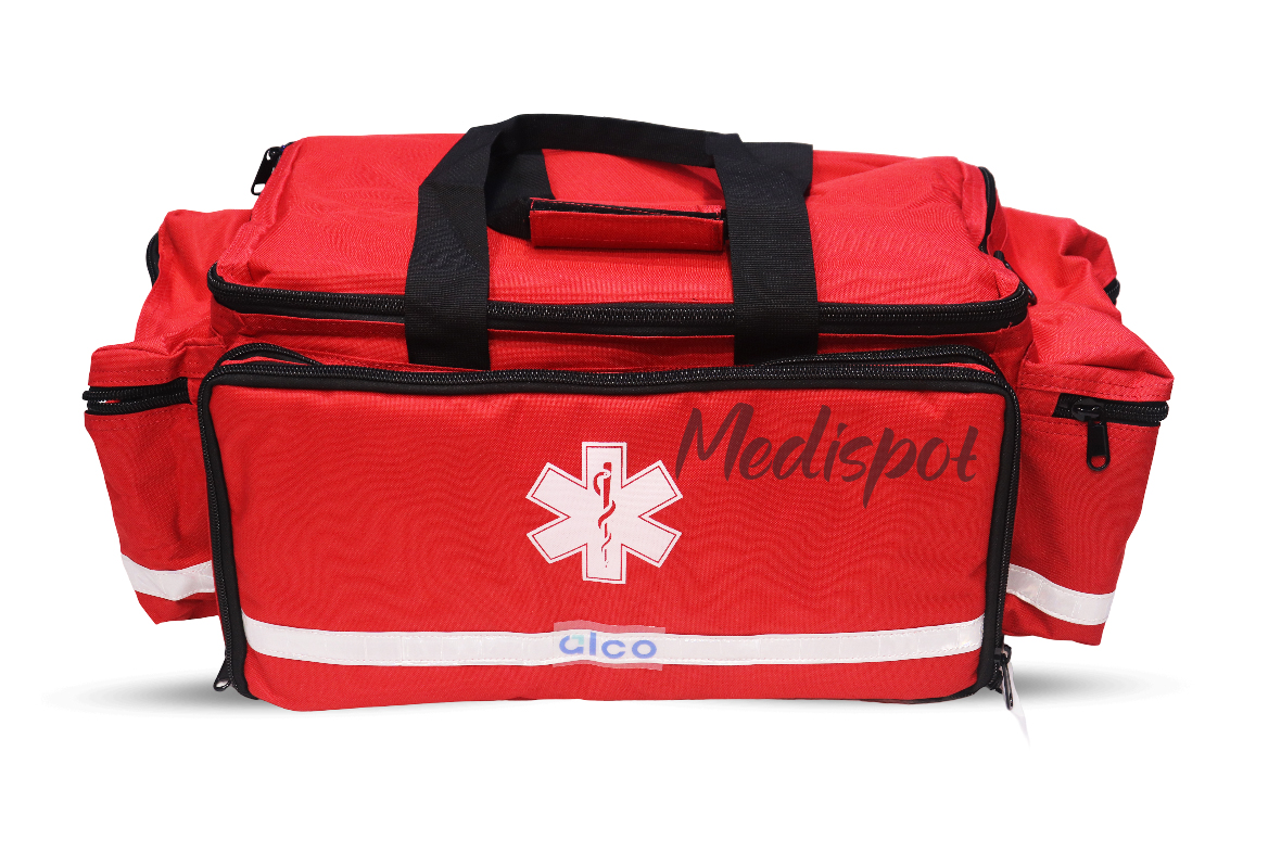 Red Emergency/Medical Response Bag,Medical Supplies Trauma First Responder Bag – Red,first aid bag red,شنطة اسعافات اولية احمر,شنطة اسعافات اولية كبير