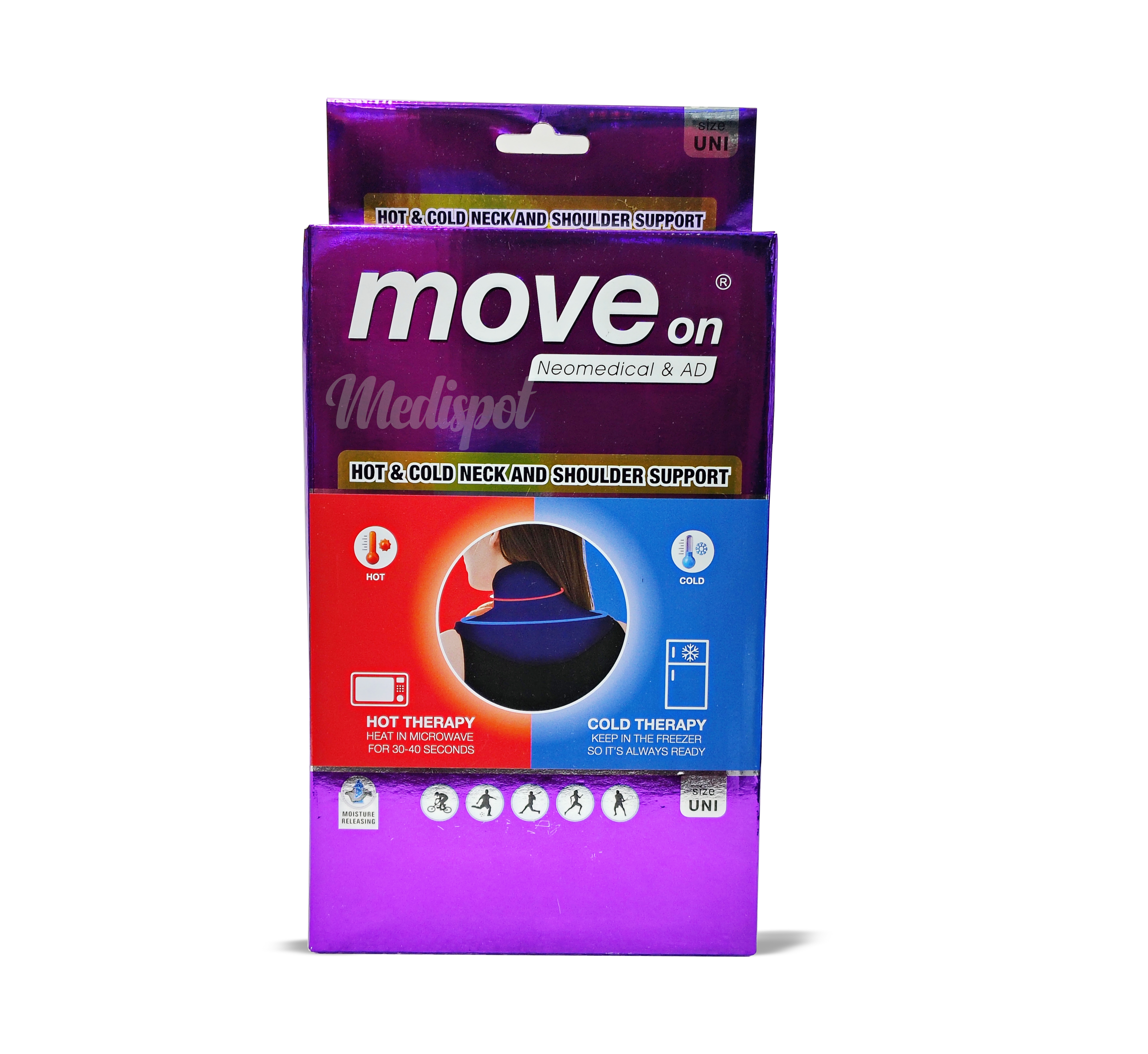 Move On Hot & Cold Neck and Shoulder Support,حزام موف أون لدعم الرقبة والكتفين بالعلاج الساخن والبارد