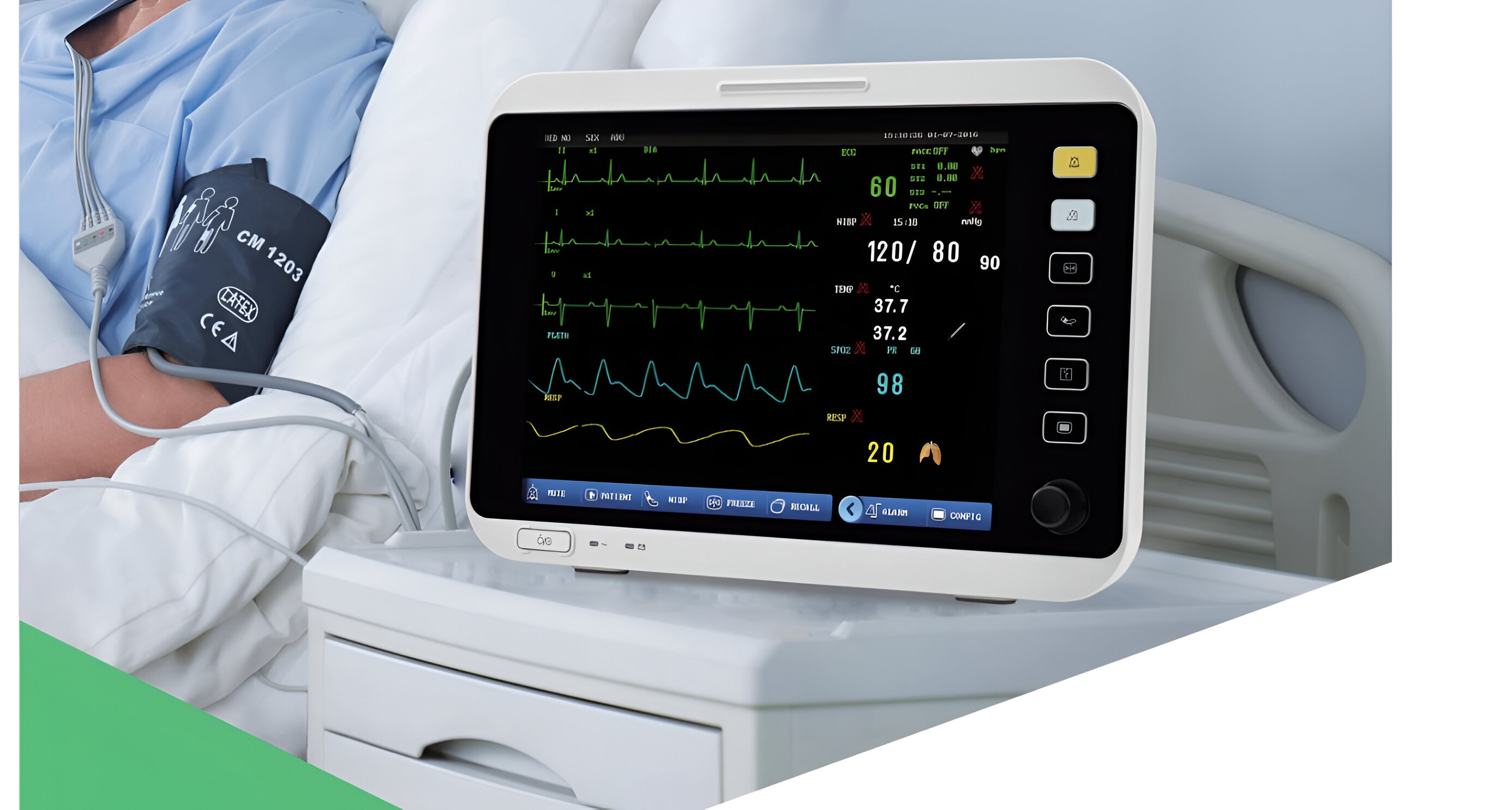 Yonker yk8000c Multi Para Patient Monitor for Hospital,جهاز مراقبة المريض للسرير Yonker YK-8000C