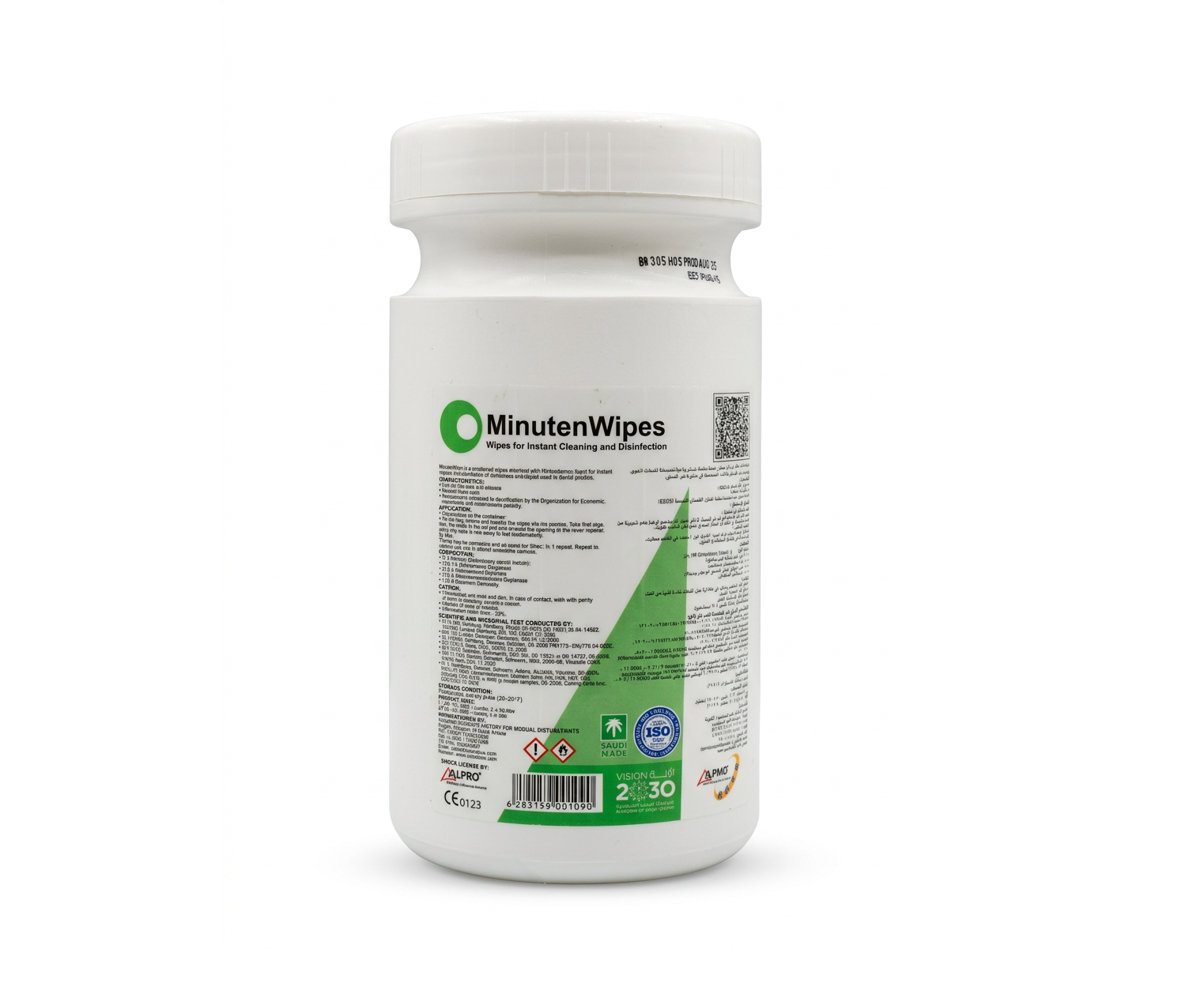 MinutenWipes Jumbo instant cleaning and disinfection of surfaces Wipes/140